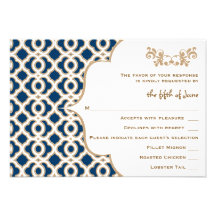 Tarjetas marroquíes de la respuesta del boda de lo anuncio personalizado