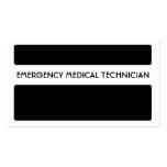 Tarjetas médicas del técnico de la emergencia blan tarjeta de visita