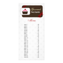 tarjetas meny del estante de la panadería roja lin plantilla de lona