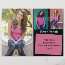 Tarjetas modelo compuestas del Headshot del actor Flyer Personalizado
