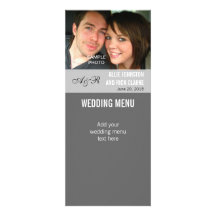 Tarjetas modernas del menú del boda de la foto invitacion personal 