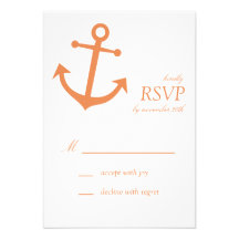 Tarjetas náuticas de RSVP del ancla del barco (nar Invitaciones Personales