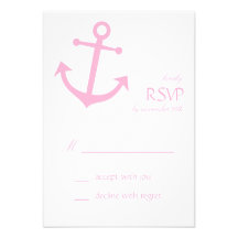 Tarjetas náuticas de RSVP del ancla del barco (ros Comunicado Personalizado