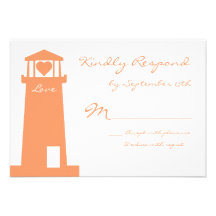 Tarjetas náuticas de RSVP del boda de playa del fa Invitación Personalizada