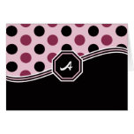 Tarjetas negras y rosadas del monograma