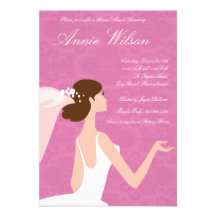 Tarjetas nupciales rosadas de la invitación del bo