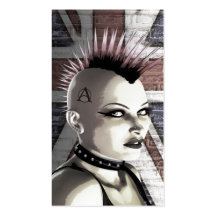 Tarjetas punkyes británicas retras del perfil del  tarjetas de visita