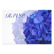 Tarjetas púrpuras de RSVP del Hydrangea Anuncio Personalizado