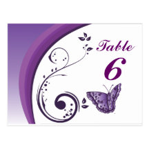 Tarjetas púrpuras del número de la tabla de maripo tarjeta postal
