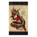 Tarjetas rojas chinas del perfil del dragón tarjeta de negocio