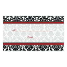 Tarjetas rojas, negras, blancas del lugar del boda tarjetas de visita