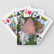 Tarjetas rosadas de la mariposa cartas de juego