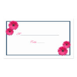 Tarjetas rosadas del lugar del boda de la margarit tarjetas de visita