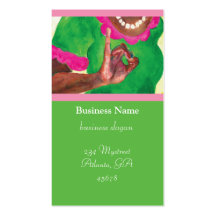 Tarjetas rosadas y verdes de la hermandad de mujer tarjeta personal