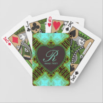 Tarjetas terrosas del corazón del monograma del ch cartas de juego