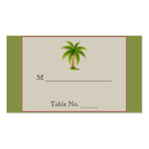 Tarjetas tropicales del lugar del boda de la palme tarjetas de visita