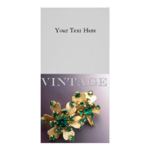Tarjetas verdes de la foto del diamante artificial tarjetas personales con fotos