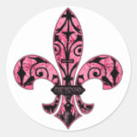 Tarjetas y pegatinas rosados de la flor de lis