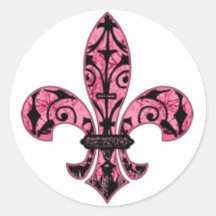 Tarjetas y pegatinas rosados de la flor de lis