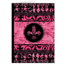 Tarjetas y pegatinas rosados de la flor de lis