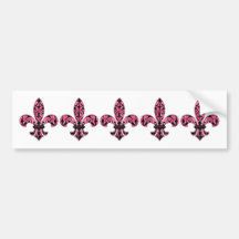 Tarjetas y pegatinas rosados de la flor de lis pegatina de parachoque