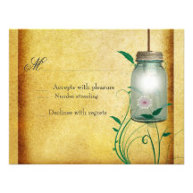 Tarro de albañil con el instinto RSVP Invitaciones Personalizada