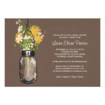 Tarro de albañil de la ducha y Wildflowers nupcial Comunicados Personalizados