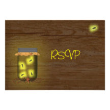 Tarro de albañil de la recepción RSVP de las lucié Invitación