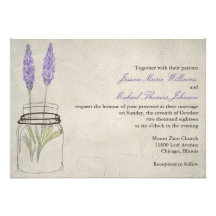 Tarro de albañil rústico de la lavanda el | que se invitaciones personales 