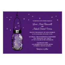 Tarro de albañil y luciérnagas que casan invitacio anuncios personalizados