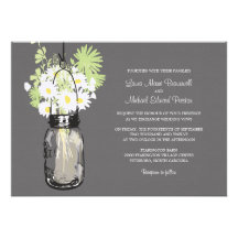 Tarro de albañil y Wildflowers que casan invitacio Anuncios Personalizados