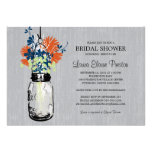 Tarro de albañil y Wildflowers rústicos Invitación Personalizada