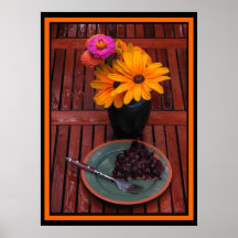 Tarta y flores del arándano posters