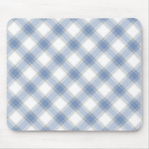 Tartán azul y gris alfombrilla de raton