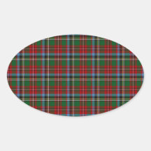 Tartán del estado de Carolina del Norte Pegatinas Oval Personalizadas