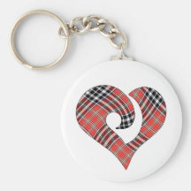 Tartán enganchado estilizado moderno 05 del corazó llavero personalizado