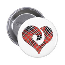 Tartán enganchado estilizado moderno 05 del corazó pin