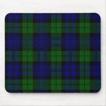 Tartán negro escocés Mousepad del reloj