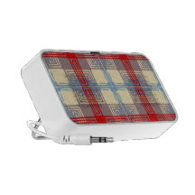 Tartán neo moderno del rojo, blanco y azul altavoces