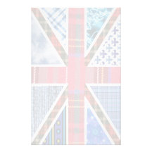 Tartán y papel británico de la bandera de los mode papelería personalizada