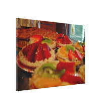 Tartas deliciosas frescas de las natillas de fruta impresion de lienzo