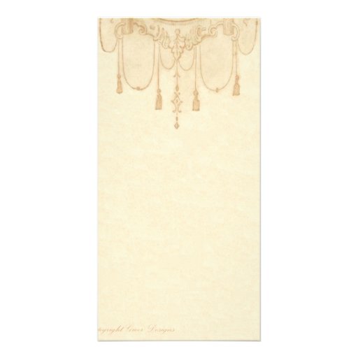 Tassles en efectos de escritorio del oro tarjeta fotografica  