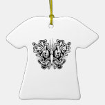 Tatuaje de la mariposa blanco y negro ornato