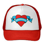 Tatuaje de la natación del corazón I Gorras