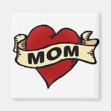 Tatuaje del corazón de la mamá imanes  
