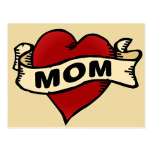 Tatuaje del corazón de la mamá tarjetas postales