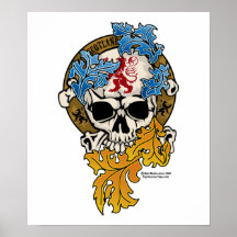 Tatuaje del cráneo de Escocia Impresiones