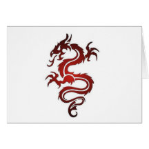 Tatuaje del dragón - rojo felicitacion 