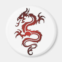 Tatuaje del dragón - rojo iman para frigorífico