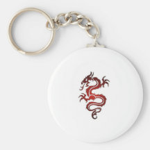 Tatuaje del dragón - rojo llavero personalizado